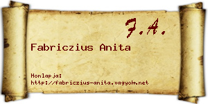 Fabriczius Anita névjegykártya